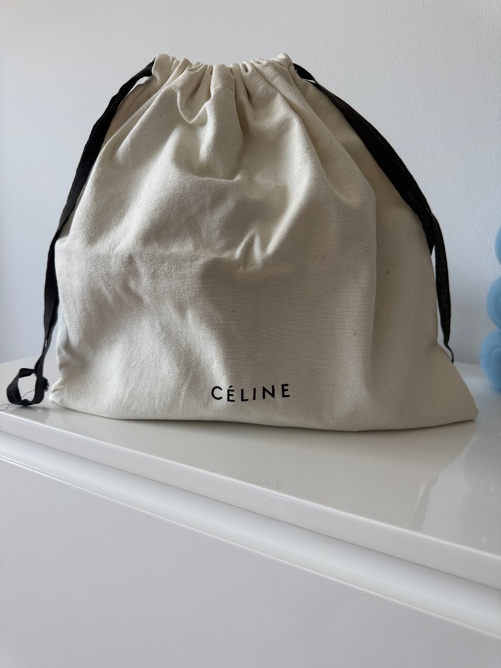 Celine Gray Pebbled Leather Tie-Handle Satchel - Picture 7 of 7